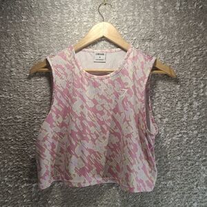 Gymshark Womens Multicolor Round Neck Sleeveless Pullover Activewear Crop Top M